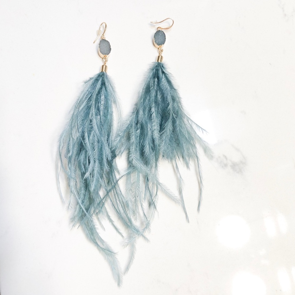 NWOT Anthropologie Deanne Feather Drop Earrings